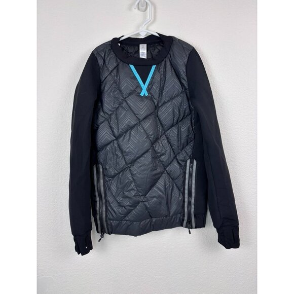 Lululemon Ivivva girls 12 black practice makes puffect crewneck pullover jacket - Picture 1 of 7